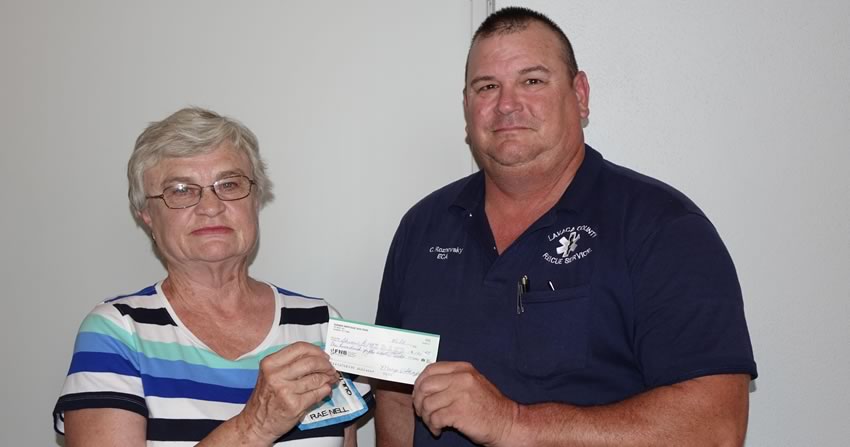 donation by the Shiner Quilters